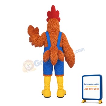 Rhode IslandRed w-Overalls Lightweight Mascot Costume