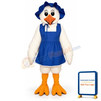 White Chickenw-Hat &Apron Lightweight Mascot Costume