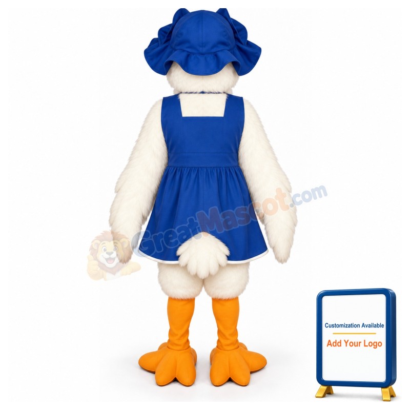 White Chickenw-Hat &Apron Lightweight Mascot Costume