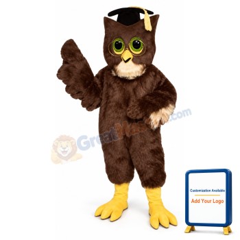 Wise Owl w Glasses & Hat Lightweight Mascot Costume