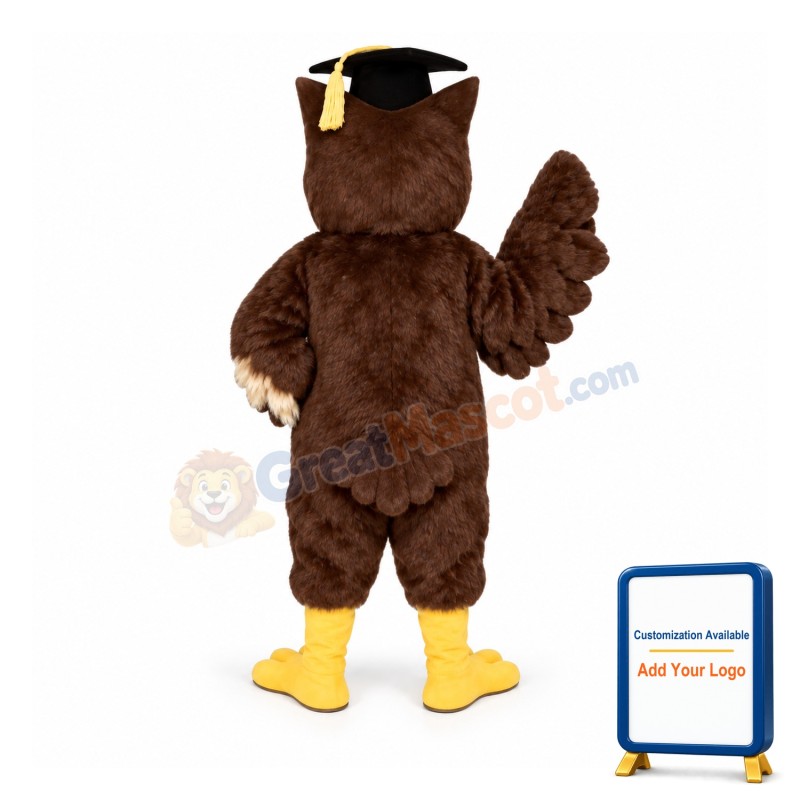 Wise Owl w Glasses & Hat Lightweight Mascot Costume