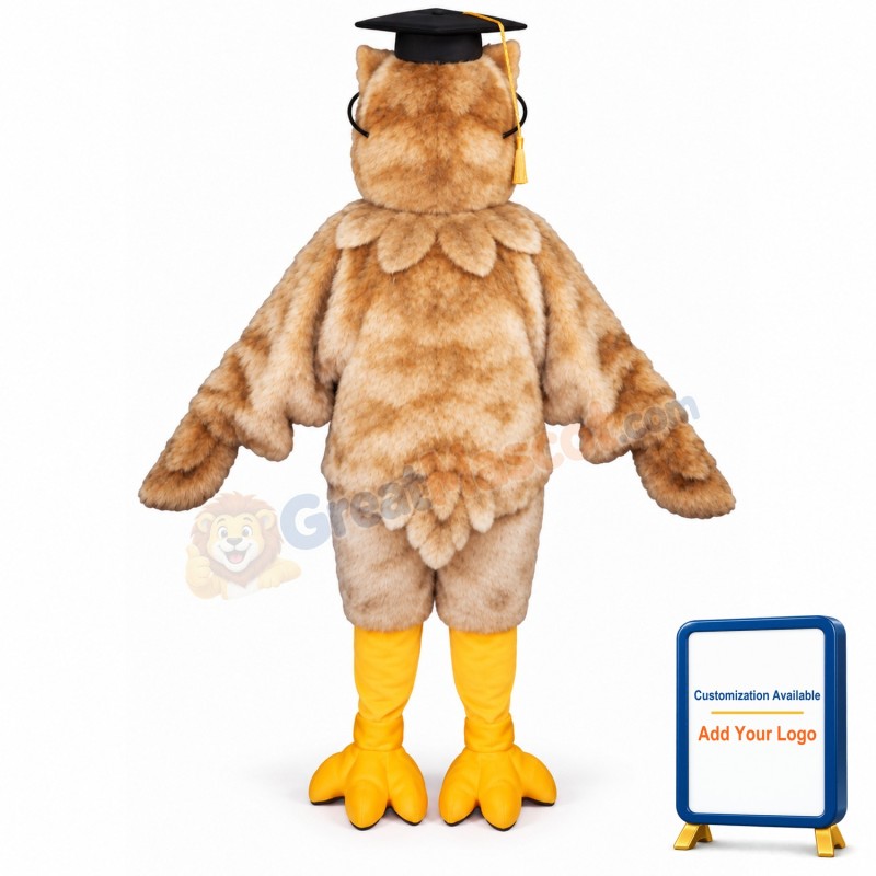 Professor Owl w Hat & Glasses Lightweight Mascot Costume