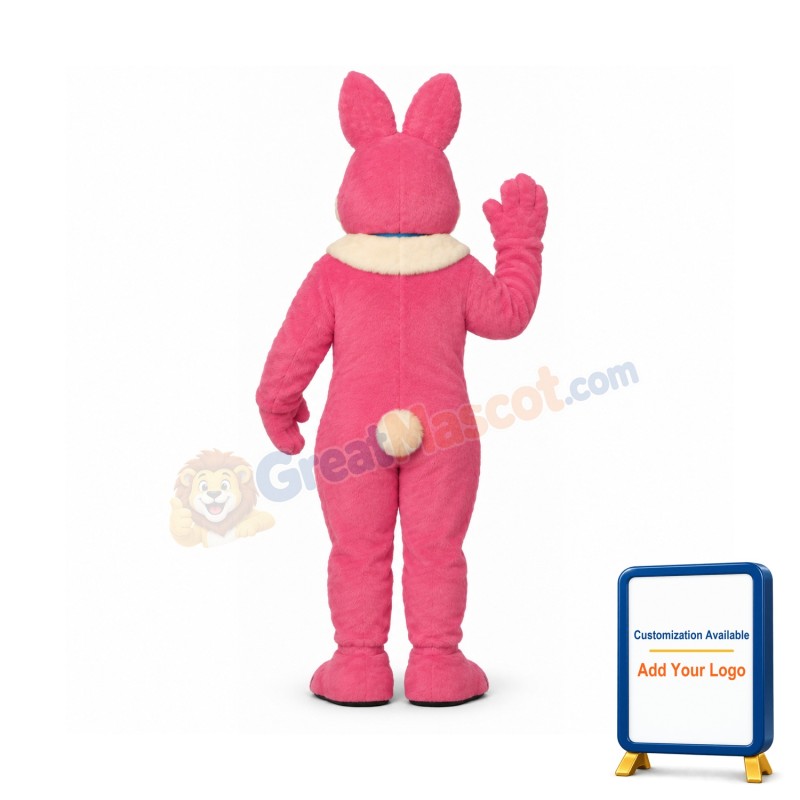 Raleigh Rabbit w-Bow & Fur Collar Lightweight Mascot Costume