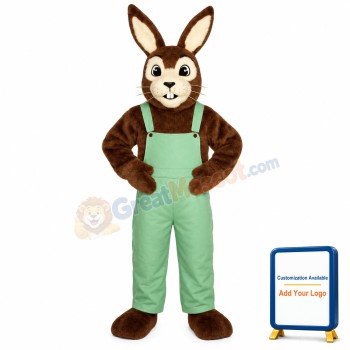 J.R. Rabbit w-overalls Lightweight Mascot Costume