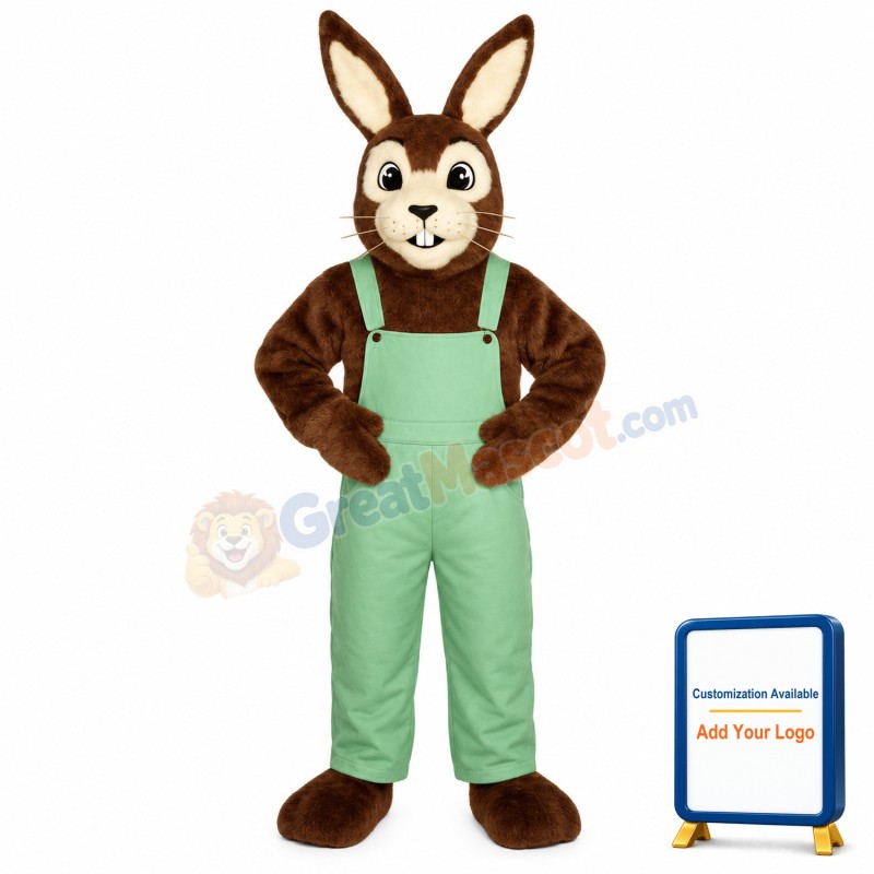 J.R. Rabbit w-overalls Lightweight Mascot Costume