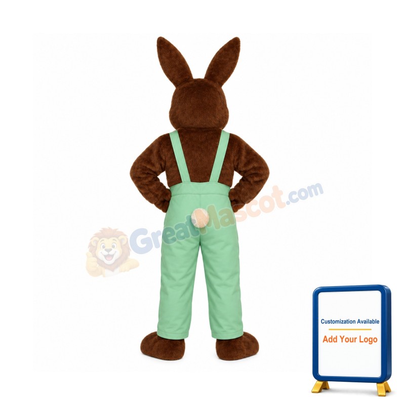J.R. Rabbit w-overalls Lightweight Mascot Costume
