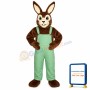 J.R. Rabbit w-overalls Lightweight Mascot Costume