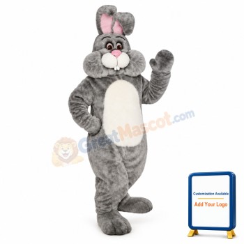 Grey Marsh- mallow Bunny Lightweight Mascot Costume