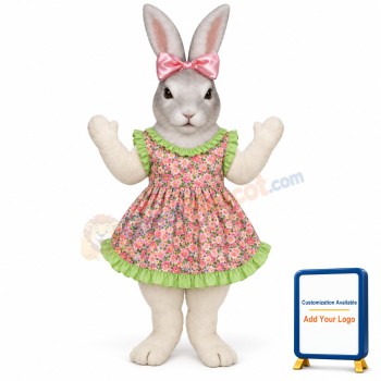Jill Rabbit w-Apron & Bow Lightweight Mascot Costume