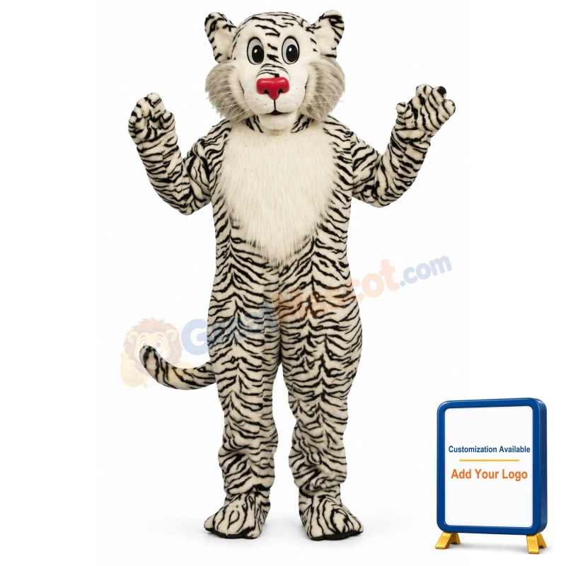 Shy White Lion Lightweight Mascot Costume