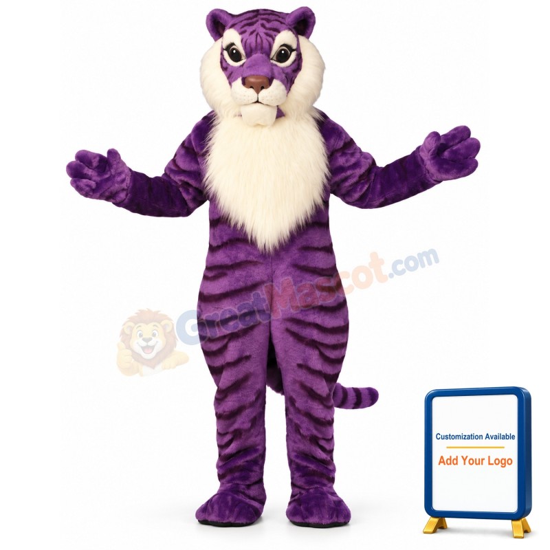 Purple Tiger Lightweight Mascot Costume