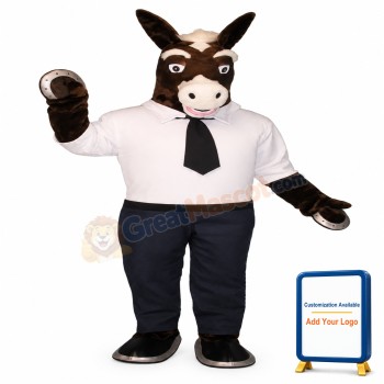 White Collar Donkey Lightweight Mascot Costume