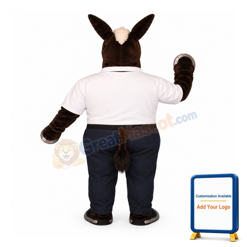White Collar Donkey Lightweight Mascot Costume