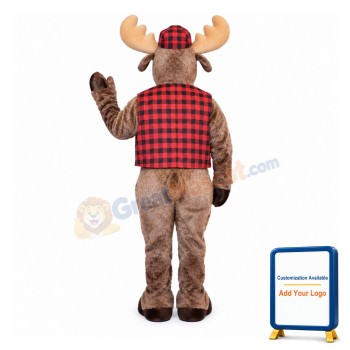 Hunter Moose w-Hat & Vest Lightweight Mascot Costume