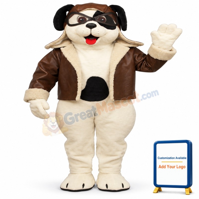 Puppy w-Spots & Aviator Outfit Lightweight Mascot Costume