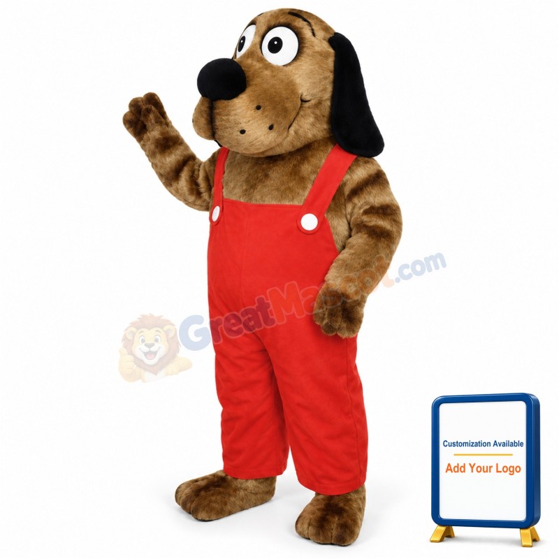 Doggie Dog w-overalls Lightweight Mascot Costume