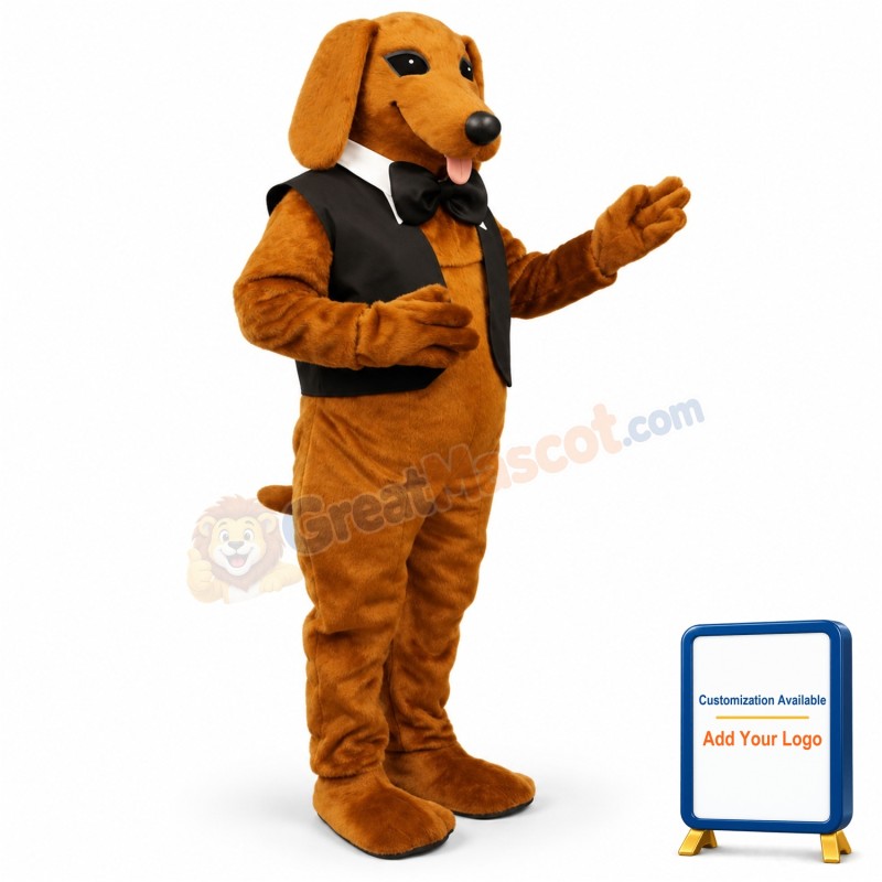 Dachshund w-Vest & Tie Lightweight Mascot Costume