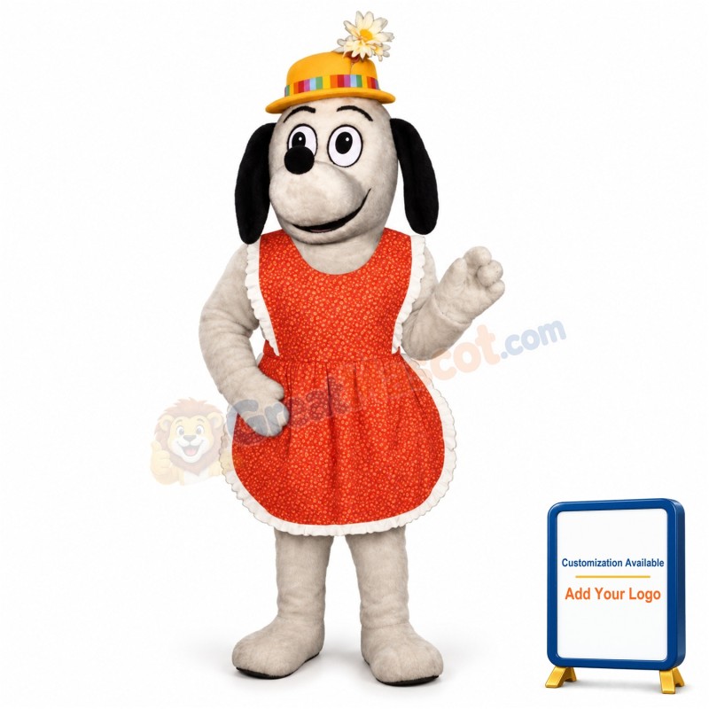 Gertie Greyhound w-Apron & Hat Lightweight Mascot Costume