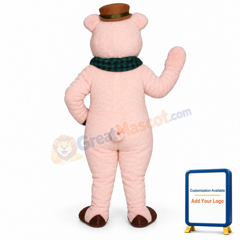 State Fair Pig w- Hat & Scarf Lightweight Mascot Costume
