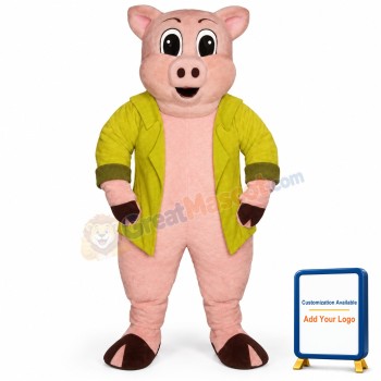 Big Pig w-Jacket Lightweight Mascot Costume