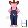Farmer Hog w-Overalls & Hat Lightweight Mascot Costume