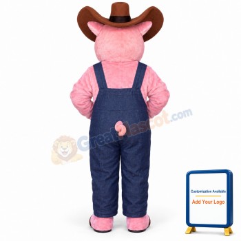 Farmer Hog w-Overalls & Hat Lightweight Mascot Costume