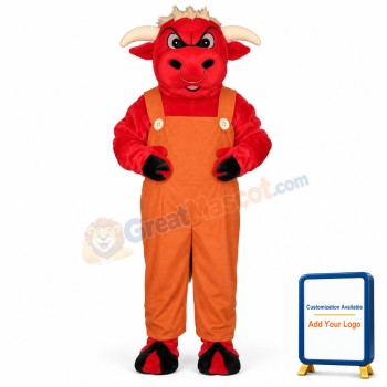 Angry Bull with Overalls Lightweight Mascot Costume