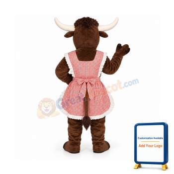 Lady Longhorn w-Apron Lightweight Mascot Costume