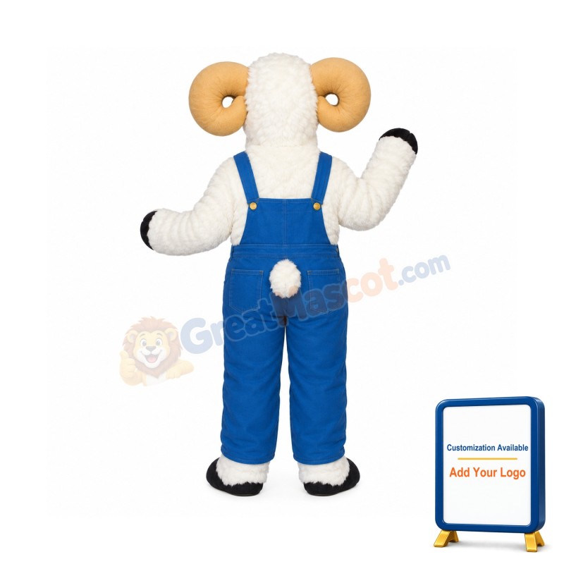 Ronnie Ram w-Overalls Lightweight Mascot Costume