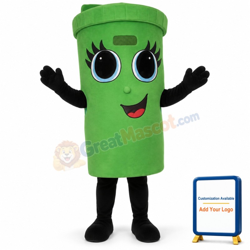 Girl Recycle Can Lightweight Mascot Costume