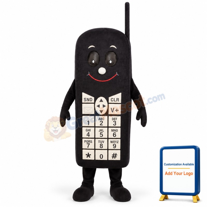Black Cell Phone Lightweight Mascot Costume