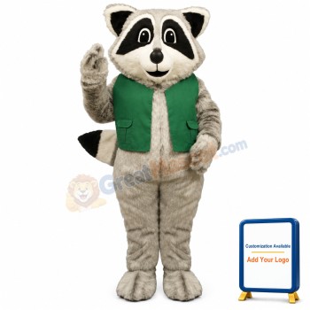 Raccoon w-Vest Lightweight Mascot Costume