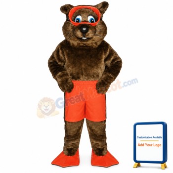 River Otter w-Scuba Lightweight Mascot Costume