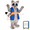 Rainow Racoon w-Vest Lightweight Mascot Costume