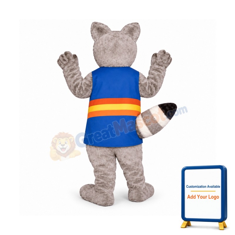 Rainow Racoon w-Vest Lightweight Mascot Costume