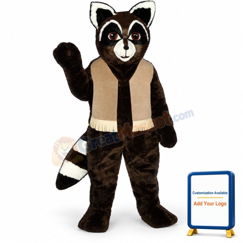 Ryan Raccoon w-vest Lightweight Mascot Costume
