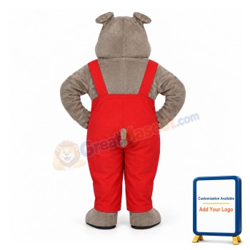 Hippie Hippo w-Overalls Lightweight Mascot Costume