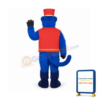 Blue Monkeyw-Vest & Hat Lightweight Mascot Costume