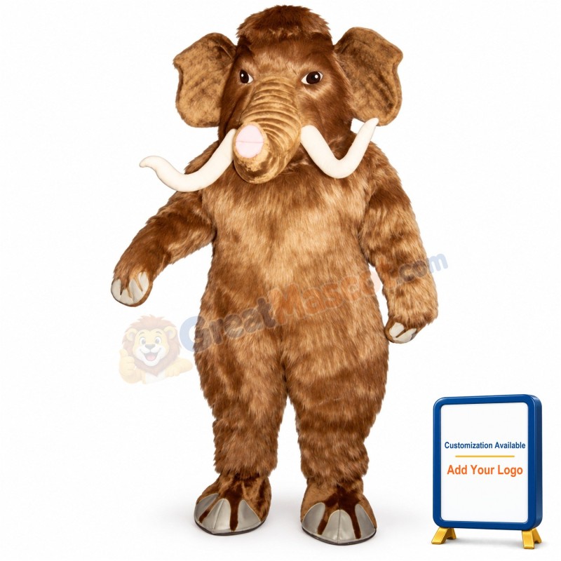 Mammoth w-Long Tusks Lightweight Mascot Costume