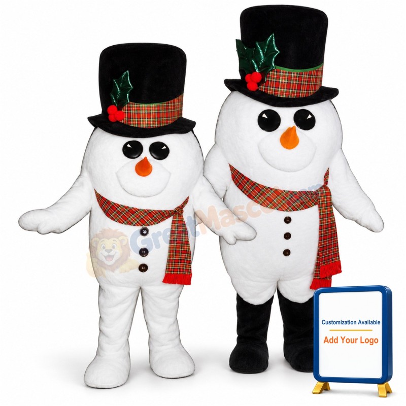 Madcap Snowman w-scarf Lightweight Mascot Costume