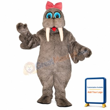 Wilma Walrus with Bow Lightweight Mascot Costume