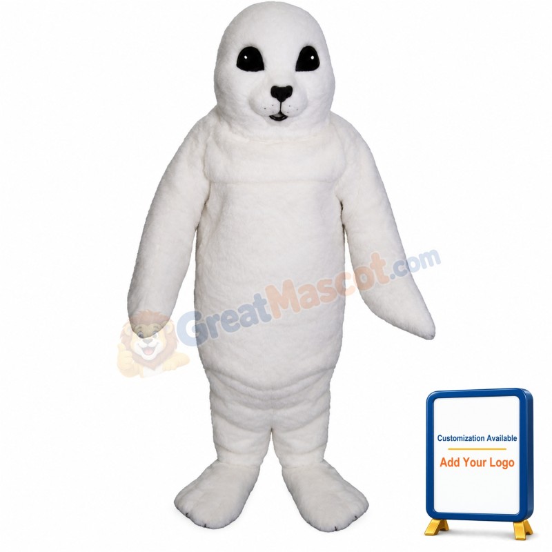 White Baby Seal Lightweight Mascot Costume