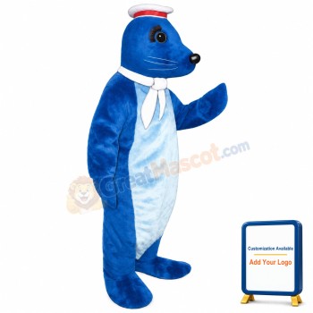 Navy Seal w-Sailor Hat & Scarf Lightweight Mascot Costume