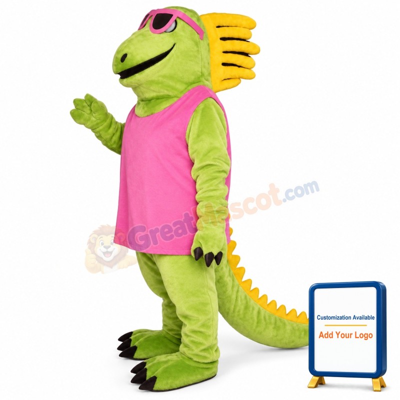 Irma Iguana w-Dress & Sunglasses Lightweight Mascot Costume