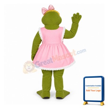 Fern Frog w-Apron & Bow Lightweight Mascot Costume