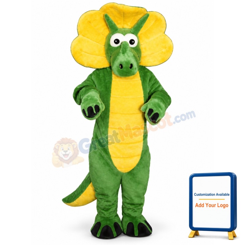 Green Triceratops Lightweight Mascot Costume