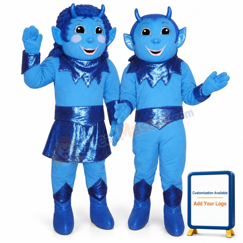 Girl Blue Devil Lightweight Mascot Costume