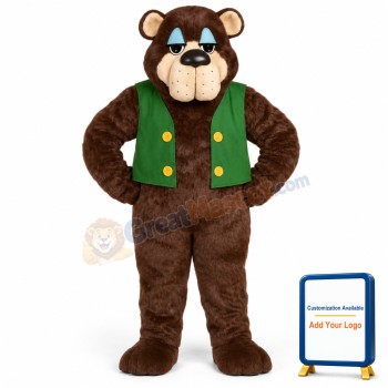 Bramble Bear w-Vest Lightweight Mascot Costume