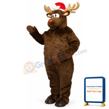 Christmas Deer w-Hat Lightweight Mascot Costume