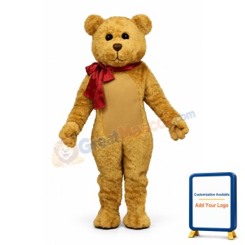Stuffed Teddy w-Bow Lightweight Mascot Costume